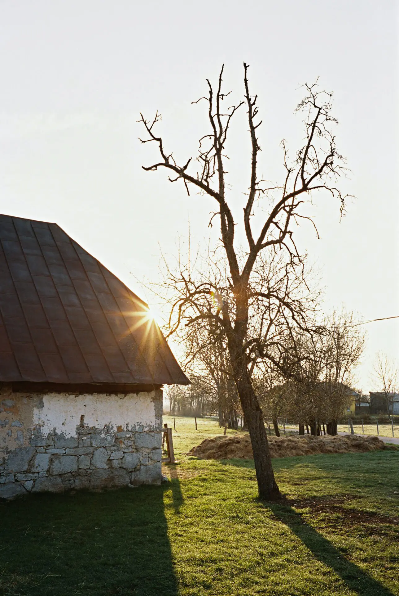 Sunrise in a village in Lika